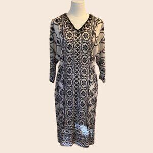 Antik Batik Boho Embroidered Kaftan Style Dress Size 36/ 38